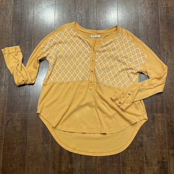 Free People Henley Embroidered Long Sleeve - Picture 6 of 13